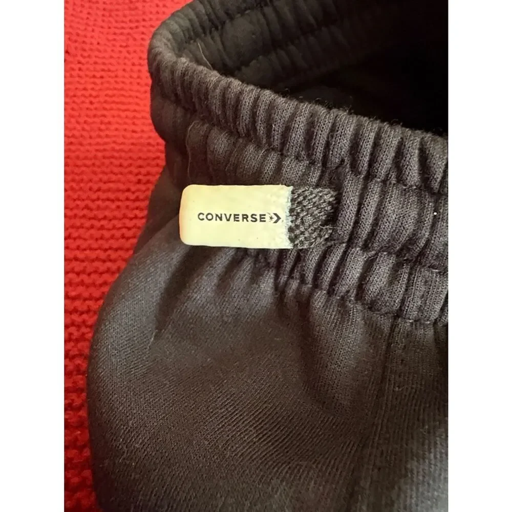 NWT Girls Converse Black Logo Fleece Sweatpants size M